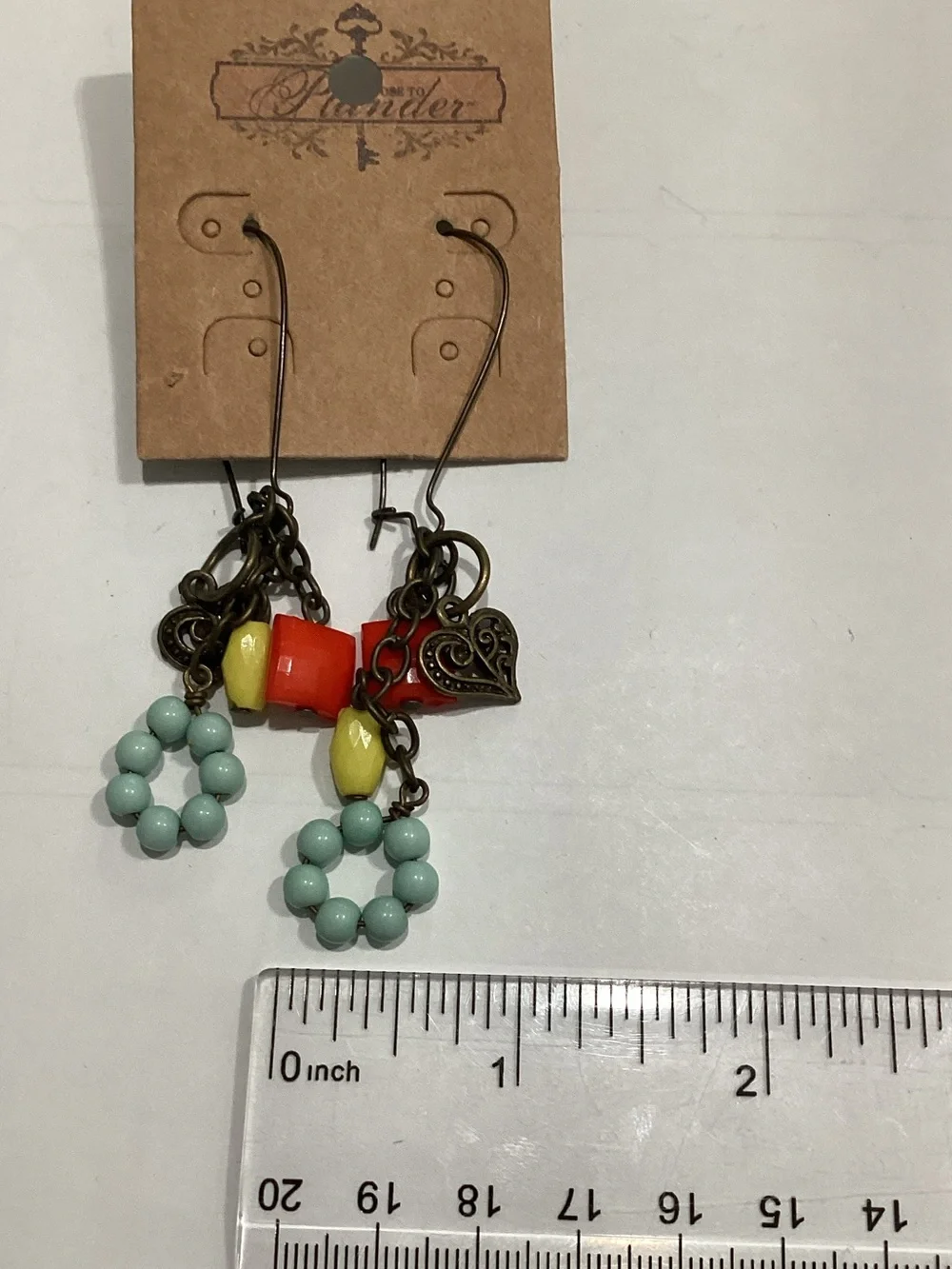Plunder Mint, Yellow & Red Bead Dangle Earrings